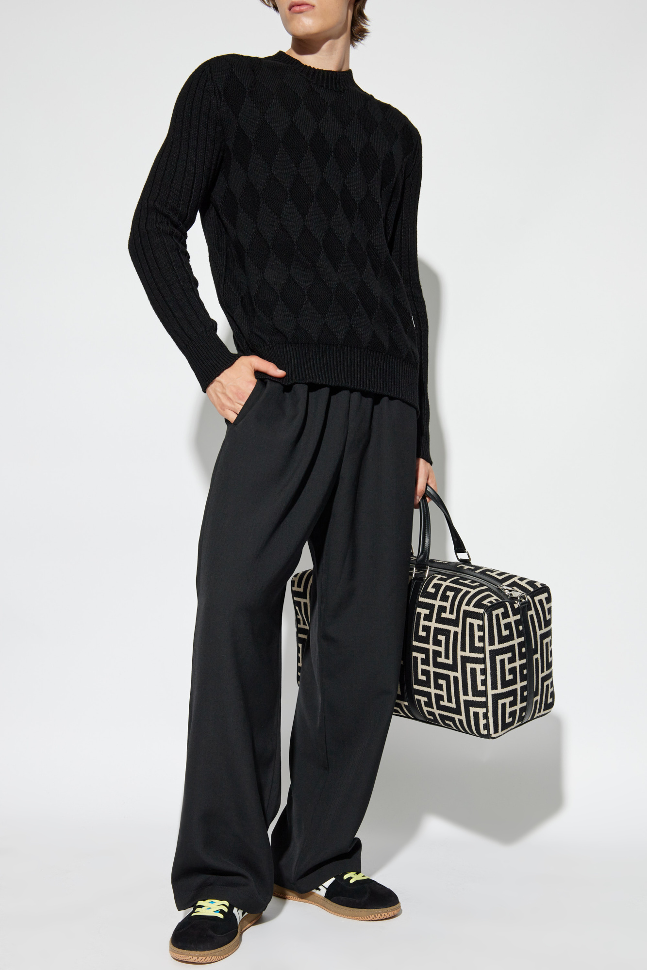 Balmain Sweater with logo patch | Men's Clothing | Vitkac